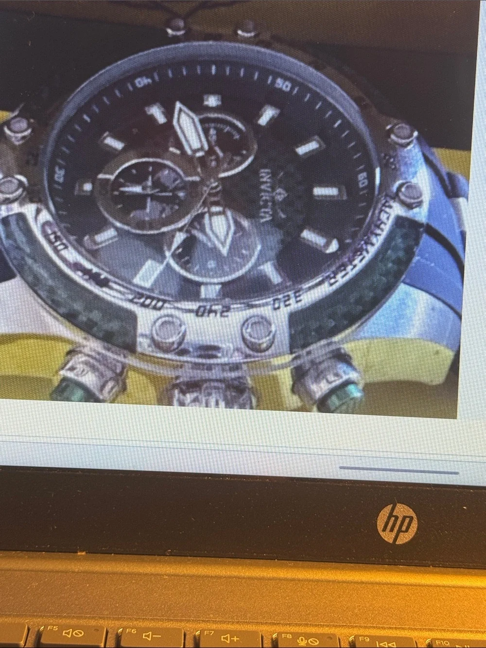 Invicta Speedway Black and Silver Chronograph Watch with Black Strap